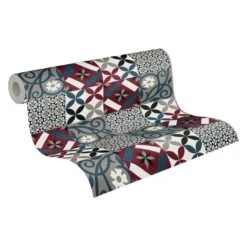 A.S. Creation A.S. Création New Life Papier Peint Effet Carrelage , Noir, Rouge