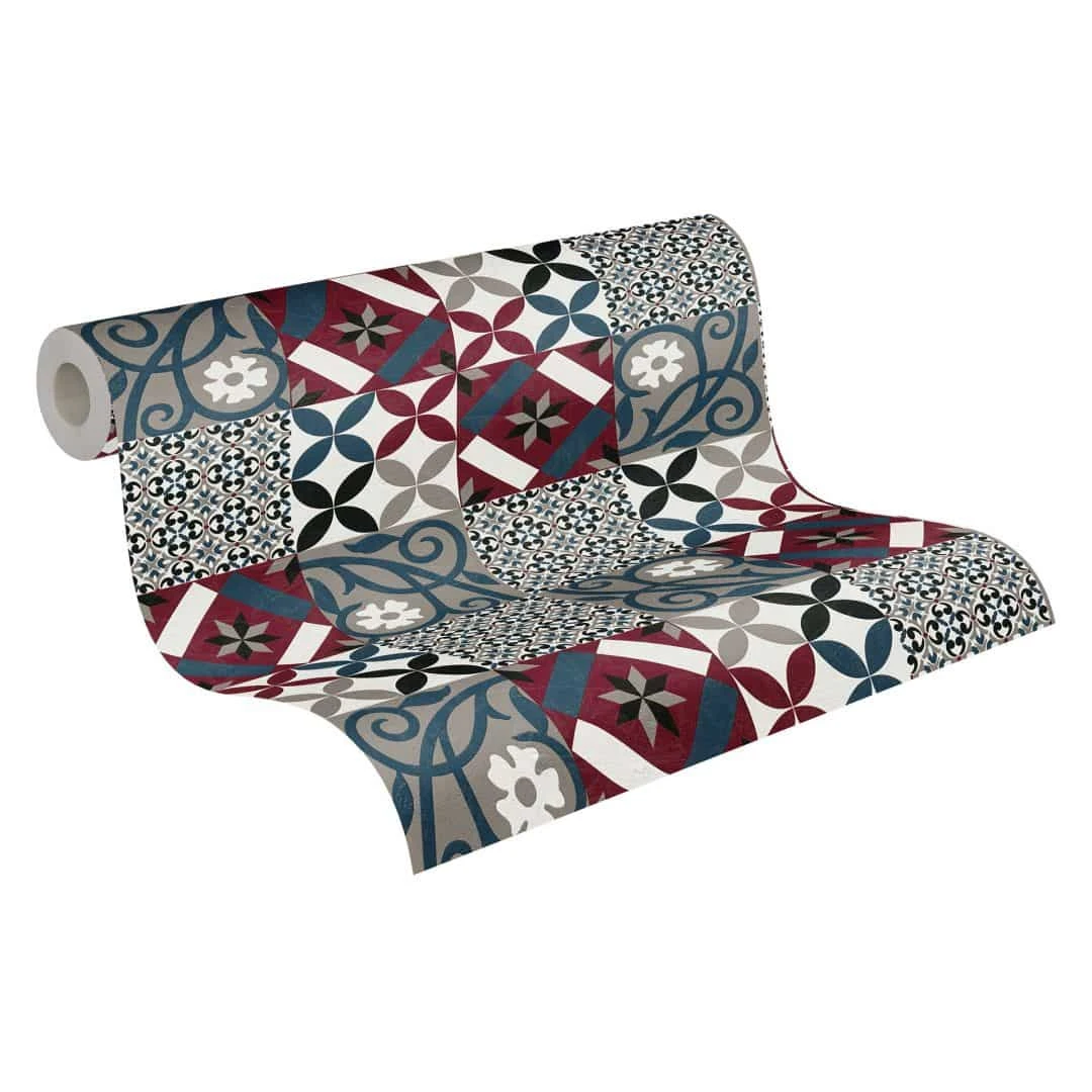 A.S. Creation A.S. Création New Life Papier Peint Effet Carrelage , Noir, Rouge 1 A.S. Creation A.S. Création New Life Papier Peint Effet Carrelage , Noir, Rouge