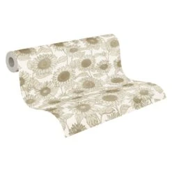 A.S. Creation A.S. Création New Life Papier Peint Floral , Beige, Blanc