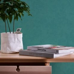 A.S. Creation A.S. Création New Life Papier Peint Uni , Pétrole, Turquoise -A.S. Creation Soldes as creation tapete new life 376947 ambiente