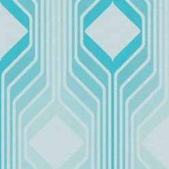 A.S. Creation Papier Peint Rétro Bleu Turquoise - Papier Peint Intissé Vintage Abstrait - Papier Peint à Motifs Structurés -A.S. Creation Soldes as creation tapete retro chic 395321 muster