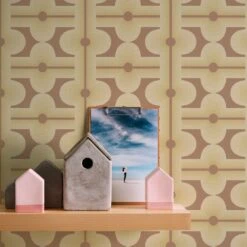 A.S. Creation Papier Peint Vintage Marron Vert - Papier Peint à Motifs Rétro Graphique - Papier Peint Intissé Graphique