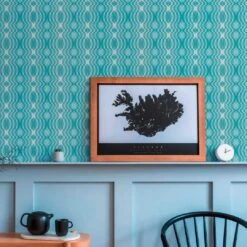 A.S. Creation Papier Peint Intissé Géométrique Bleu Crème - Papier Peint Graphique Style Rétro - Papier Peint à Motifs Vintage