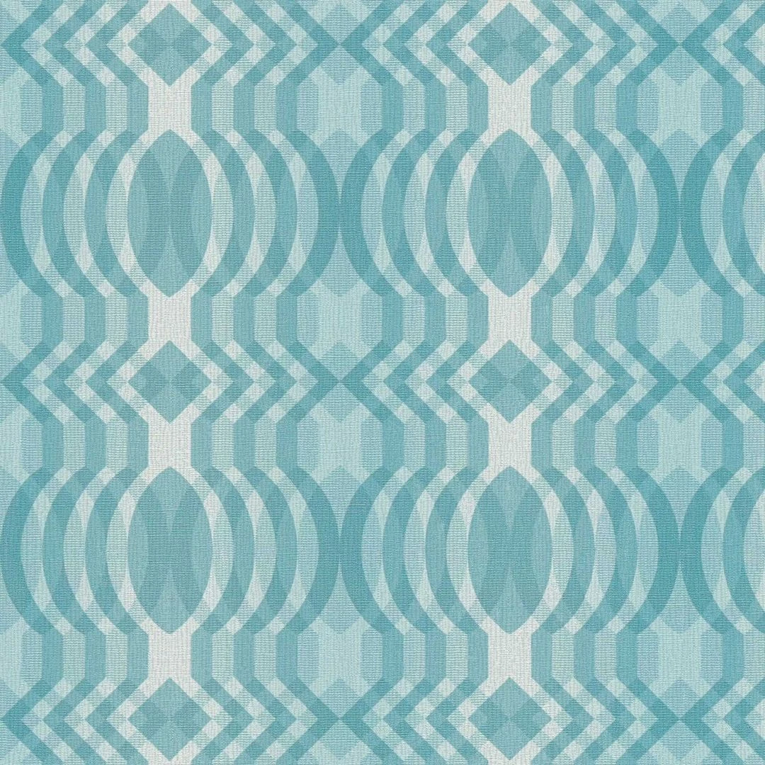 A.S. Creation Papier Peint Intissé Géométrique Bleu Crème - Papier Peint Graphique Style Rétro - Papier Peint à Motifs Vintage 3 A.S. Creation Papier Peint Intissé Géométrique Bleu Crème - Papier Peint Graphique Style Rétro - Papier Peint à Motifs Vintage – Image 3