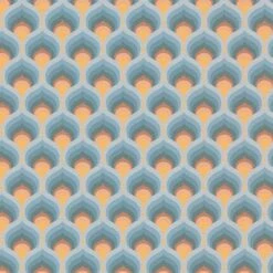 A.S. Creation Papier Peint Vintage Abstrait Bleu Marron - Papier Peint Intissé Rétro Graphique - Papier Peint à Motifs -A.S. Creation Soldes as creation tapete retro chic 395383 muster