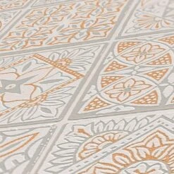 A.S. Creation Papier Peint Carrelage Or Gris - Papier Peint Aspect Carrelage - Papier Peint Intissé Salon Cuisine -A.S. Creation Soldes as creation tapete terra 389211 muster 2