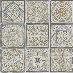 A.S. Creation Papier Peint Carrelage Or Blanc - Papier Peint Aspect Carrelage - Papier Peint Intissé Salon Salle à Manger -A.S. Creation Soldes as creation tapete terra 389212 muster 1