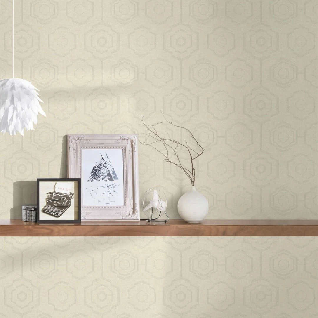 A.S. Creation Ethnic Origin A.S. Création Papier Peint Géométrique - Crème Gris 4 A.S. Creation Ethnic Origin A.S. Création Papier Peint Géométrique - Crème Gris – Image 4