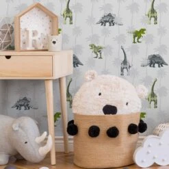 A.S. Creation A.S. Création Little Stars Papier Peint Enfant - Papier Peint De Dinosaure Vert, Gris 7 A.S. Creation A.S. Création Little Stars Papier Peint Enfant - Papier Peint De Dinosaure Vert, Gris -A.S. Creation Soldes as creation vliestapete little stars 358352 ambiente