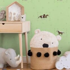 A.S. Creation A.S. Création Little Stars Papier Peint Avec Des Animaux - Vert, Brun -A.S. Creation Soldes as creation vliestapete little stars 358371 ambiente