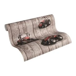 A.S. Creation A.S. Création Little Stars Papier Peint Effet Bois - Papier Peint Enfant Brun, Rouge