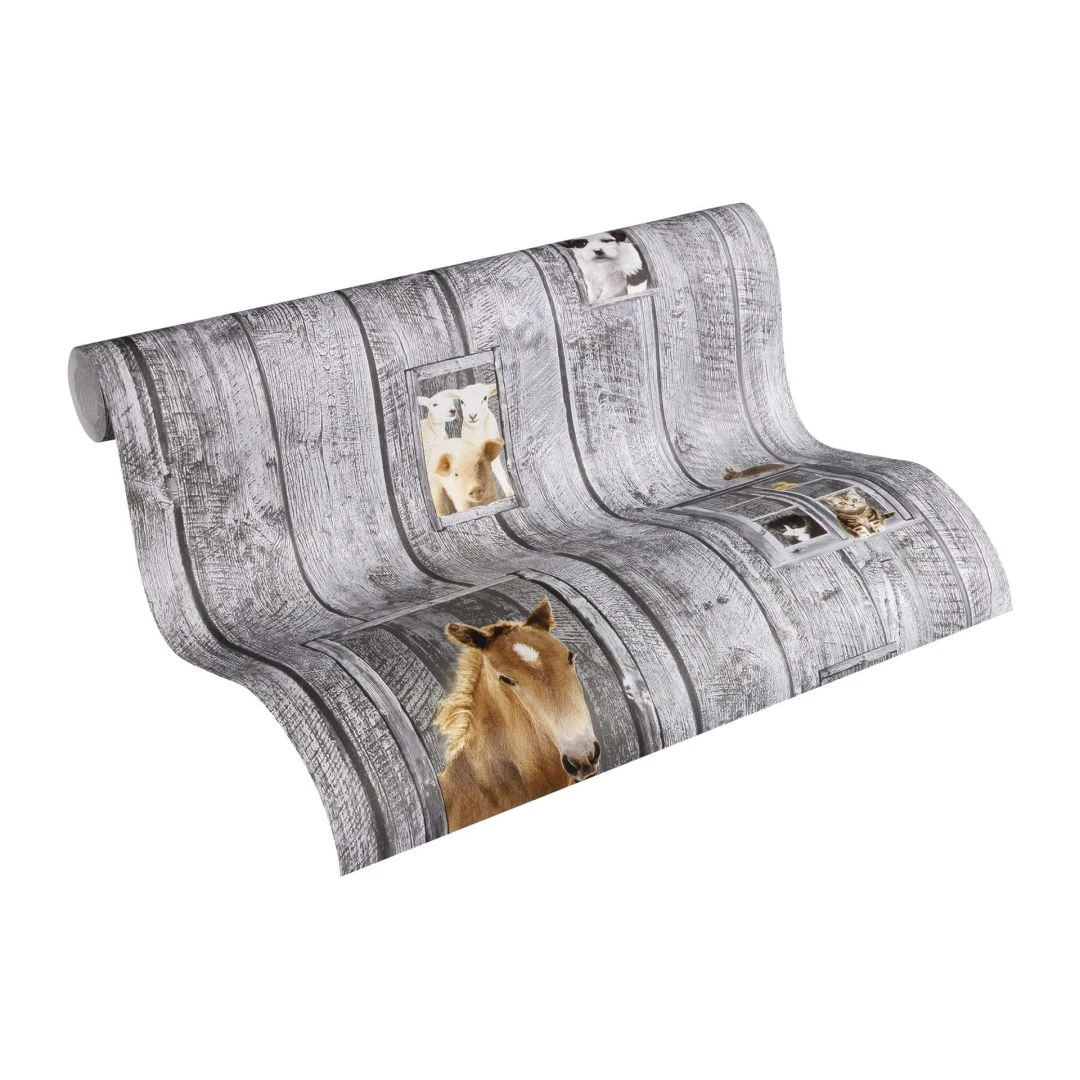 A.S. Creation A.S. Création Little Stars Papier Peint Effet Bois - Papier Peint Enfant Gris, Brun 1 A.S. Creation A.S. Création Little Stars Papier Peint Effet Bois - Papier Peint Enfant Gris, Brun