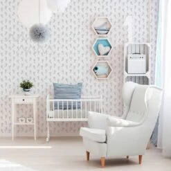 A.S. Creation A.S. Création Little Stars Papier Peint Enfant - Argent, Blanc -A.S. Creation Soldes as creation vliestapete little stars 358631 ambiente