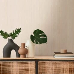 A.S. Creation A.S. Création Papier Peint Intissé The BOS - Papier Peint Uni Vinyle Expansé Beige, Or, Gris