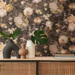 A.S. Creation A.S. Création Papier Peint Intissé The BOS - Papier Peint à Fleurs Jaune, Oran, Marron, Vertge -A.S. Creation Soldes as creation vliestapete the bos 388212 ambiente3