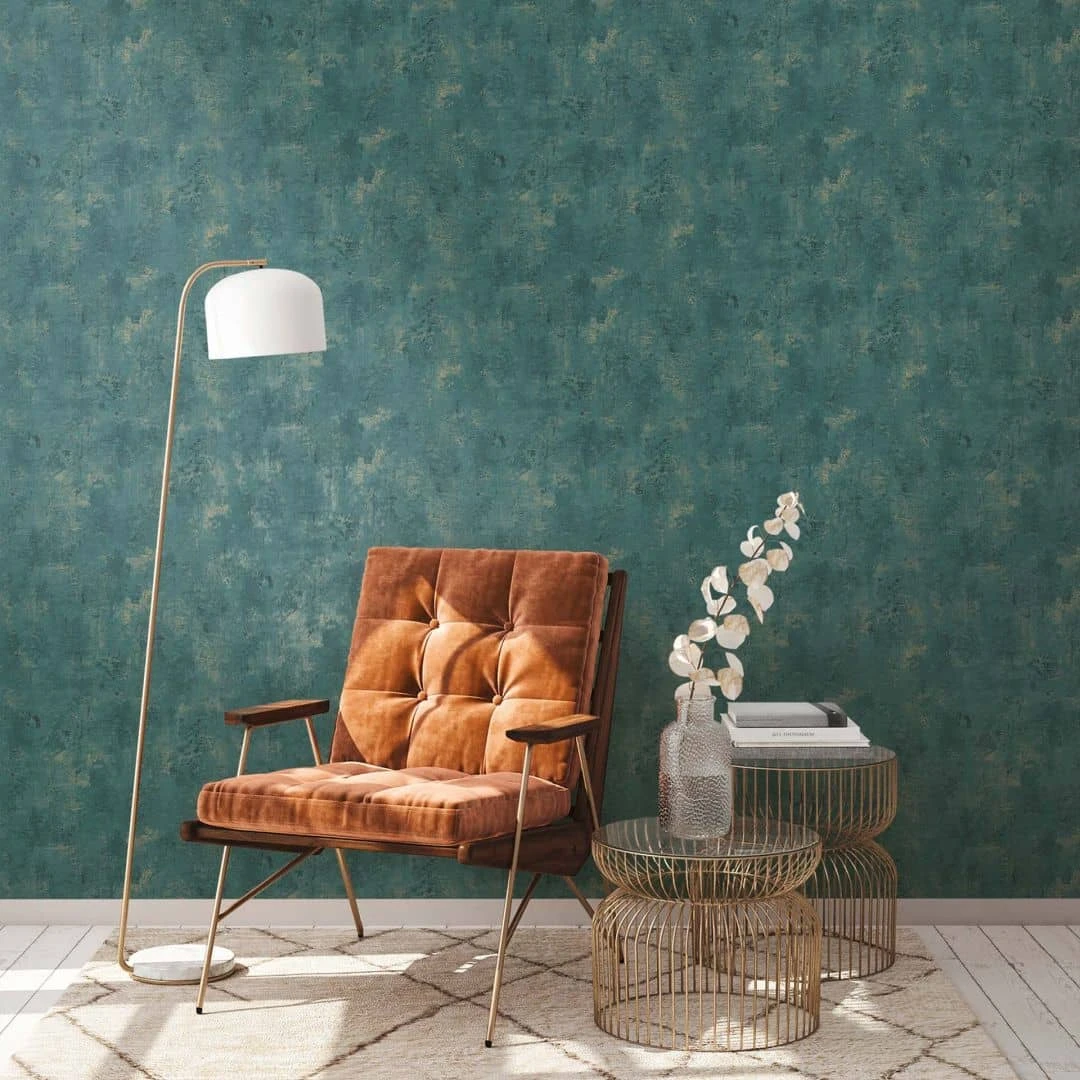 A.S. Creation A.S. Création Papier Peint Intissé The BOS - Aspect Pierre Aspect Crépi Pétrole, Or 1 A.S. Creation A.S. Création Papier Peint Intissé The BOS - Aspect Pierre Aspect Crépi Pétrole, Or