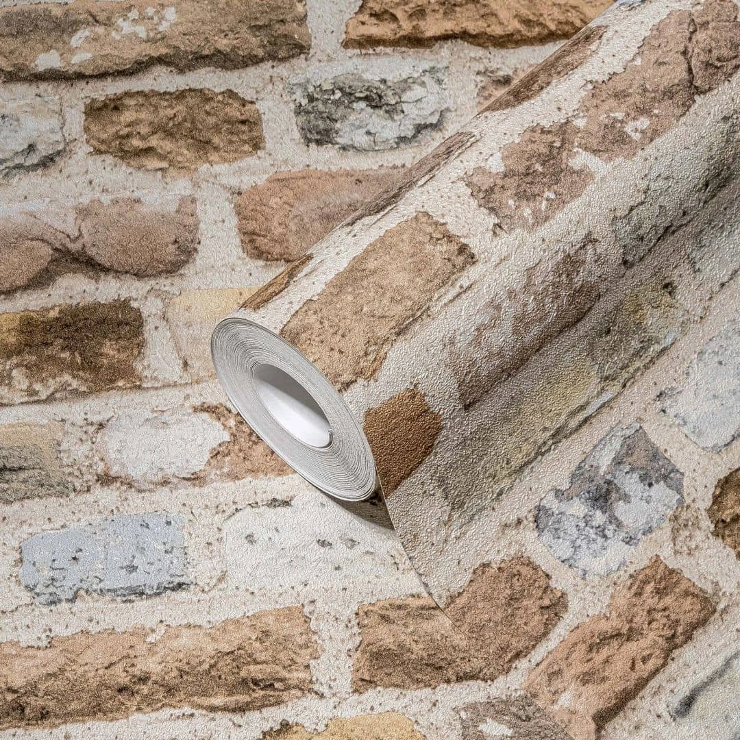 A.S. Creation A.S. Création Papier Peint Intissé The BOS - Papier Peint Pierre Brique Papier Peint Marron Beige Gris 2 A.S. Creation A.S. Création Papier Peint Intissé The BOS - Papier Peint Pierre Brique Papier Peint Marron Beige Gris – Image 2