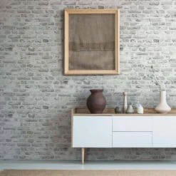 A.S. Creation A.S. Création Papier Peint Intissé The BOS - Papier Peint Pierre Brique Papier Peint Gris, Blanc