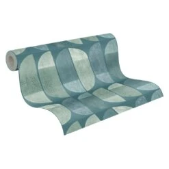 A.S. Creation A.S. Création Geo Nordic Papier Peint Géométrique, Bleu, Vert